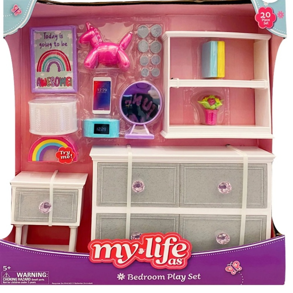 My Life As Kids Bedroom Play Set - Pink and Silver